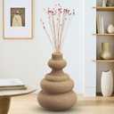 Rattan Woven Flower Vase,White Boho Vases for Decor,Modern Decor Country Style Woven Rustic Vase for Home Decoration