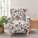 LiveGo Stretch Mid Century Modern Armchair Slipcover 1Piece Jacquard Accent Chair Covers with Arms Soft Waterproof Chair Slipcovers for Living Room Furniture Protector Office (Color J)