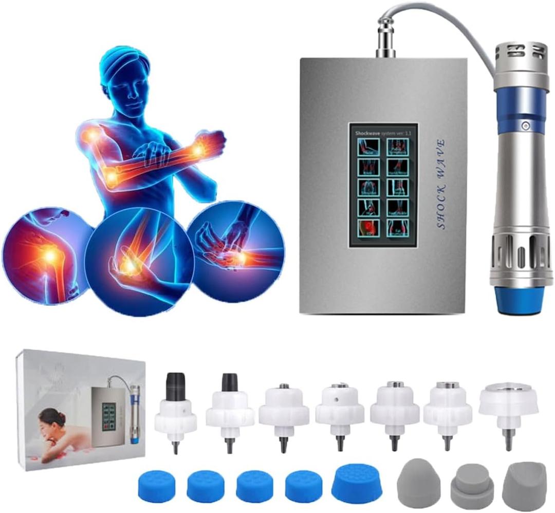 Nulatool Shockwave Therapy Machine Body Muscle Relaxation Massager Tool Shock Wave Pain Relief with 7 Heads-SW18A