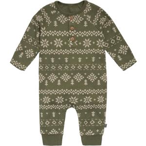 Modern Moments by Gerber Baby Henley Waffle-Knit Romper, 3-6 months