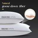Luxurious Goose Down Bed Pillows King Size Set of 2, Hotel Collection Pillows Designed for Deep Sleep, Soft and Supportive Filling for Side, Back Sleepers 20" x 36"