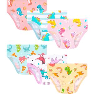 Girls and Toddlers 100% Cotton Underwear Tagless Soft Panties Size 2-3T,4-5T,6,8,10,12 (6-Pack)
