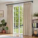 1 Inch Blackout Curtain Rods for Windows Patio, Adjustable Room Divider Curtain Rod Wall Mount & Ceiling Mount for Indoor & Outdoor, Black, 72" to 144"