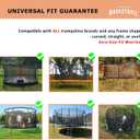 Basketball Hoop for Trampoline, Fits Straight and Curved Pole Trampoline Basketball Hoop Attachment with Balls and Pump, Universal Accessories of All Ages, Height and Angle Adjustable