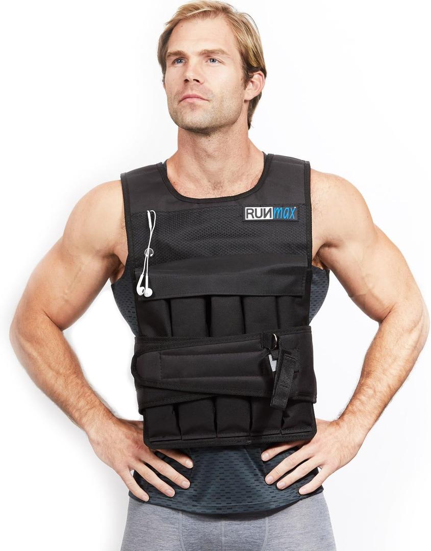 RUNmax Pro Weighted Vest 12lbs/ 20lbs/ 40lbs/ 50lbs/ 60lbs with Shoulder Pads Option 
40lbs)