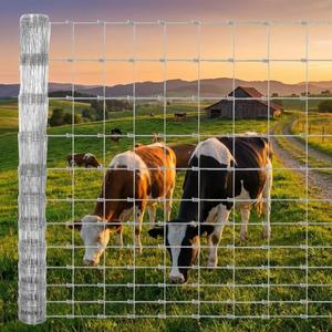 Livestock Fence, 5Ft x 328Ft Galvanized Wire Fencing, Cattle Farm Fence, Heavy Zinc Coated Deer Goat Cattle Fence for Farm Yard Livestock Protection
