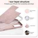 Liquid Silicone Case for iPhone 16 Pro Max with Magnetic Ring Stand, Military Grade Shockproof Protection, Anti-Scratch Microfiber Lining Covers for iPhone 16 Pro Max, Pink