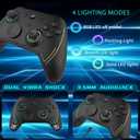 ROTOMOON HD151-S Wireless Game Controller with 7 Colors LED Lighting Compatible with Xbox One S/X, Xbox Series S/X, with 2.4G Wireless Adapter, 3.5mm Audio Jack Gaming Gamepad, Turbo/Programmable