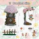 Miniature 8 Pcs Mini Garden Furniture, Fairy Garden Accessories Kit, Resin Figurines with Swing Set, Whimsical Theme, for Outdoor Patio, Yard, Lawn, or Desk