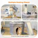 PEQULTI Small Cat Tree Tower for Large Adult Cats with Wide Top Perch, Private Cat Condo and Sisal Scratching Post&Pad for Indoor Cats, Gray
