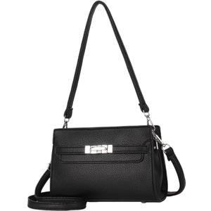 TRBSXRT Satchel Bag for Women, Leather Crossbody Purse Women's Shoulder Tote Bags with Removable Straps Fashion Small Crossbody Bag (Black)