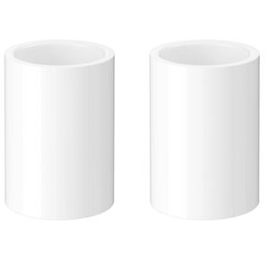 2 Pcs 2 Inch PVC Coupling Pipe Fittings, Fits Standard 2" SCH 40 PVC Pipe with 2.375" OD, White Straight Socket PVC Pipe Connectors for Plumbing, Irrigation and DIY PVC Projects