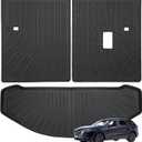 Priprilod Trunk Cargo Liner & Backrest Mat Custom Fit for Mazda CX-9 2016-2023, All Weather TPE Rear Cargo Mat with Seat Back Protector, Waterproof Non-Slip 3PCS Set