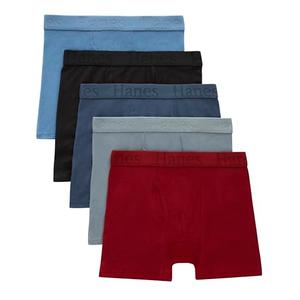 Hanes Ultimate Boys' Originals Boxer Brief Underwear, SuperSoft Boxer Briefs for Boys, Assorted 5-Pack 8-10 M