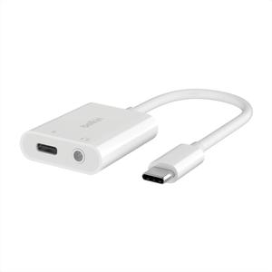 Belkin Rockstar 3.5mm Audio with USB-C Charge Adaptor Included, USB-C Audio Adaptor Compatible with iPad Pro, Galaxy, Note, Google Pixel, LG G6, Sony Xperia, OnePlus and More - White