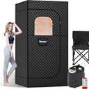 Sauna Box -Portable Sauna for Home with Upgraded 3L 1500W Steamer,Folding Chair and Non-Slip Mat for Relaxation Spa,5-Layer Waterproof & Insulated Steam Saunas Tent,3 * 3 * 6ft,Larger (Black).