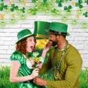 Happy St. Patrick's Day Backdrop White Brick Wall St Patrick's Photography Background St Patrick's Day Children Party Decorations(75FT)