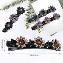 4PCS Sparkling Crystal Stone Braided Hair Clips for Women Girls（4 colors） | Decorative Hair Clips Suitable for Thick and Thin Hair, Girls/Women Hair Accessories, For Styling Partitions