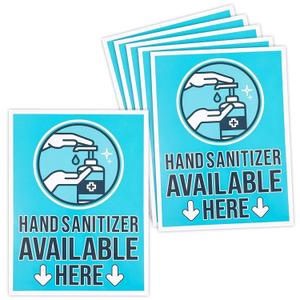 Stockroom Plus Hand Cleaner Here Adhesive Sign Labels, Store Sign (9 x 12 in, 6 Pack)