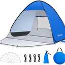 Glymnis Pop Up Beach Tent Beach Shade Tent for 1-4 Persons Sun Shelter UPF 50+ Enclose Zipper Door Portable Easy Up Beach Tent