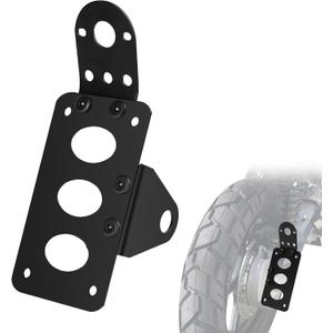 7/8" Axle Hole Side Mount License Plate Holder Frame Custom Horizontal Vertical Bracket Compatible for Harley Honda Sporster Bobber Chopper Honda Yamaha Kawasaki Suzuki