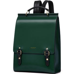 Cnoles Leather Backpack Purse For Women Fashion Ladies Vintage Bags Casual College Travel Backpacks Large bag Green (28 x 11 x 38)