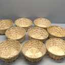 12 Pack Round Gift Baskets, 7 Inch Bamboo Bread Fruit Basket Small Handwoven Bread Roll Serving Basket Bulk for Kitchen Restaurant Display Decor