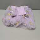 Flower Girl Lace Back V-Neck Dress Full-Length Floral Embroidered Toddler Tutu Tulle Dresses for Girls (6-7 Years, Purple)