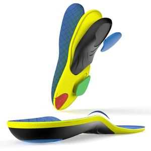 Bukihome Running Insoles for Men Women - Arch Support Orthotics Inserts - Shock Absorption and Cushioning for Basketball Walking - Comfortable Insole for Standing All Day(Light Blue, XL)