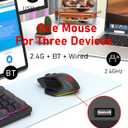 Redragon Large Wireless Gaming Mouse for Big Hands, Tri-Modes 2.4G/Bluetooth/Wired Rechargeable Ergo RGB Mouse with 2 Side Buttons, 6 Backlit Modes, Programmable Macro Gamer Mouse