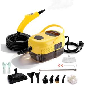 Steam Cleaner,15s Heat-Up 6-Level Adjustable, 2500W Handheld Steam Cleaner for Home with 13 pcs Accessories,Portable Steamer for Kitchens, Grease, Bathroom, Grout,Tile, Floor, Couch and Car