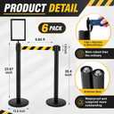 Geelin 6 Pack Crowd Control Stanchions Barriers, 9.8ft, Black Yellow