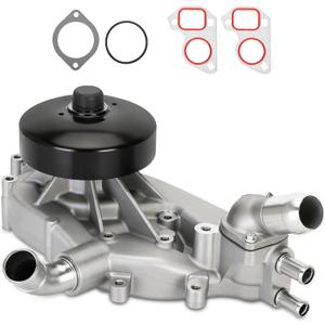 AW5104 engine water pump with thermostat, Suitable for 4.8L, 5.3L, 6.0L Engines, 1999-2006 Chevy Silverado Water Pump and 2002-2006 Cadillac with Thermostat AW5087 - Replaces 12569519,19195104,252845