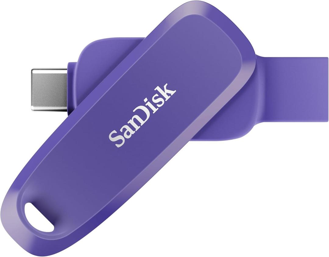SANDISK 256GB Phone Drive for Android - The 2-in-1 USB for Smartphones, Tablets, and Computers - Thumb Drive with USB Type-C and Type-A Connectors, Purple Opulence - SDDDC6-256G-G46PO
