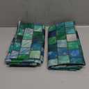 VIREOTHIA Mosaic Pillow Covers 18x18 Set of 2 Green Blue Decorative Throw Pillow Cover Geometric Cubes Square Pillowcases Cushion Covers for Couch Bed Sofa Decor