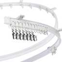Jetec Curved Ceiling Curtain Track 2 m/ 6.6 ft Bendable Mount for Curtain Rail Bunk Bed Bay Window Room Divider Flexible Straight (White)