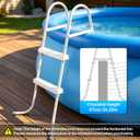 Above Ground Pool Ladder, 34 '' Pool Ladder, Swimming Pool Frame Ladder, 2-Steps,Suitable for Pools up to 34 inches deep Above Ground, Anti Slip Feet & Wide Steps
