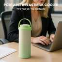 LUCKBEE Portable Breastmilk Cooler - 16oz Breast Milk Cooler Bottle with LCD Temp Display Cooling up to 24 Hours, Breastmilk Chiller with 2pcs Milk Storage Bottles, Breastfeeding Essentials for Baby (Green)
