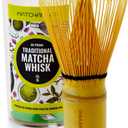 Matcha Whisk - Bamboo Whisk for Matcha Powder, MATCHAMAKA Handcrafted Organic Traditional Japanese Chasen, 80-Prong Matcha Stirrer Wisk Mixer Brush for Authentic Tea Preparation