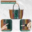 Makcr Joacbv Ladies Tote Leather Bags for Women Crocodile Embossed Zipper Satchel Purse Elegant Compartments Crossbody Work