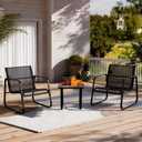 DUMOS 3 Piece Patio Furniture SetOutdoor Patio Furniture Set with Table, Patio Sectional Bistro Sets for Lawn, Garden, Balcony, Poolside