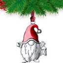 2 x Christmas Ornaments 2025,Gnome Xmas Keepsake Pendant, Christmas Tree Ornament Handcrafted Metal DIY Hanging Craft Collectibles for Xmas Trees Home Party Party Gifts (Gnome) (Claus1)