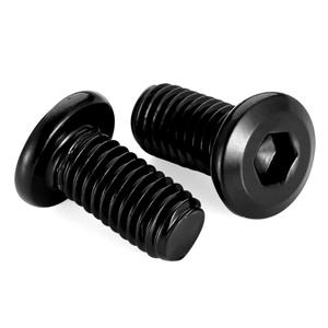 M6 x 10mm Socket Cap Allen Bolts, Flat Round Head Socket Cap Screws, Furniture Screws, Carbon Steel, Full Thread, Black Oxide Finish, 25 PCS