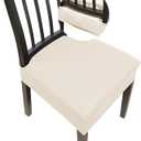Dining Chair Covers,Seat Covers for Dining Room Chairs Set of 6,Stretch Kitchen Chair Covers,Removable Washble Dining Room Chair Seat Cover,Chair Slipcovers Protector (Beige,with Zipper)