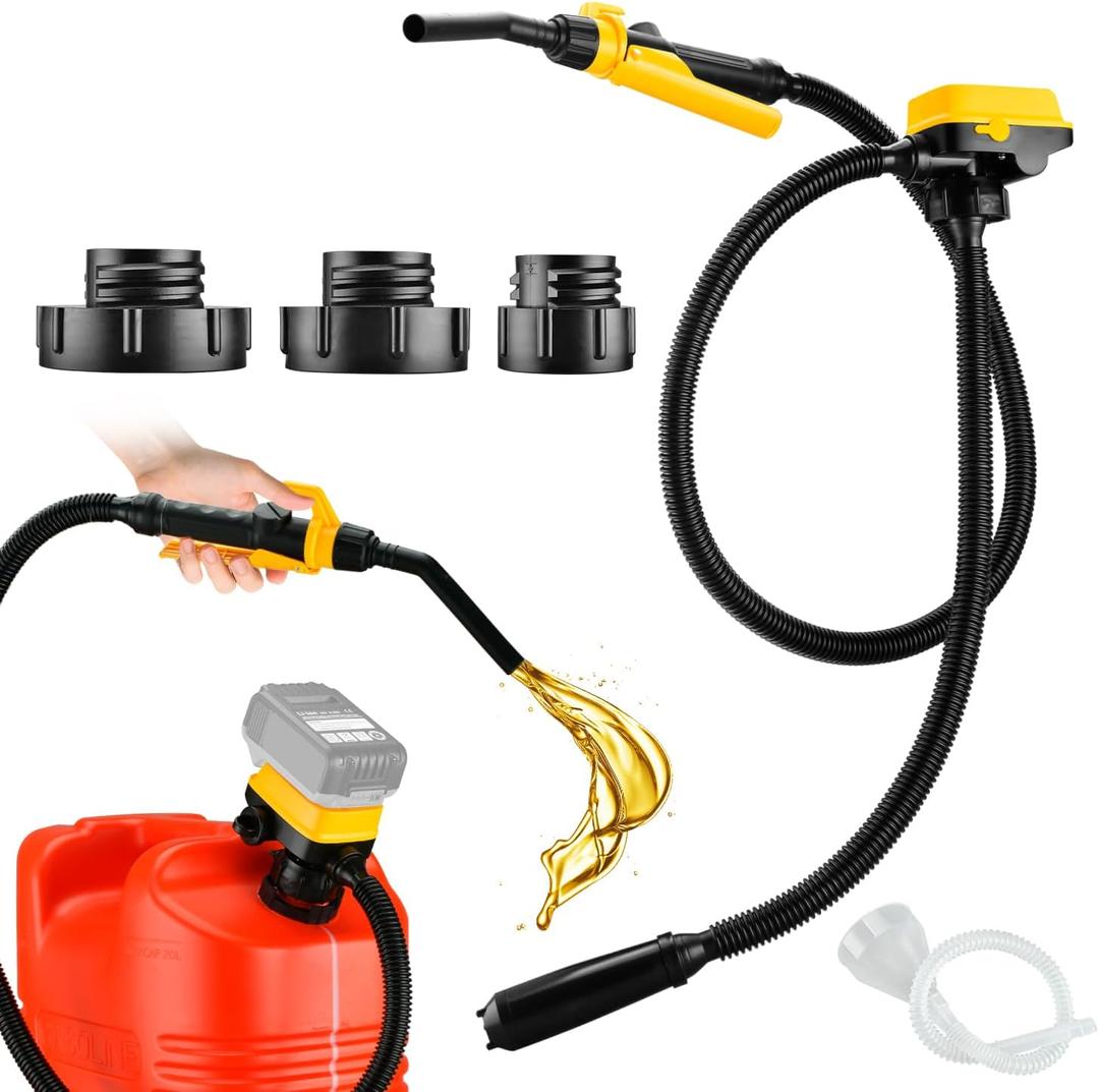 Cordless Fuel Transfer Pump Compatible with DeWalt 20V Milwaukee 18V Battery,3.2 GPM Flow,Portable Electric Pump Compatible with Low- Voltage Protection Function Ideal for Diesel, Gasoline