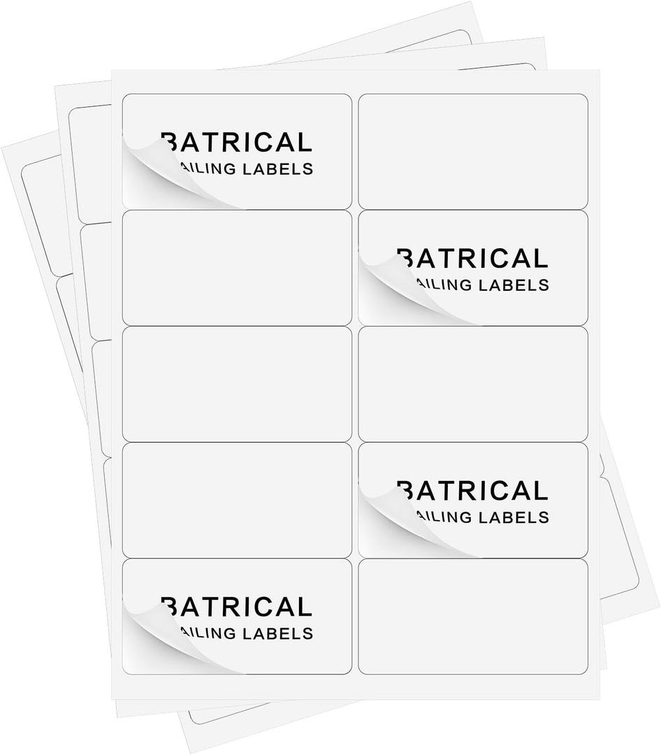 2"4" Shipping Labels 1000 Labels Sticker Paper for Laser/Ink Jet Printer mailing Labels 8.5"11" White 10 per Sheet