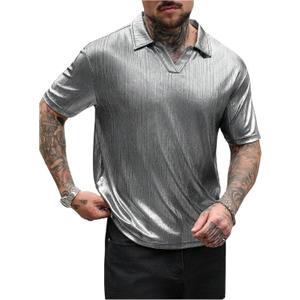 RoseSeek Men's Leopard Cheetah Collared Shirts Short Sleeve Summer Outfits | Animal Print Shirt, Pullover Tops, Casual, Golf Tops (XL)