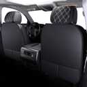 Front Seat Covers Chevy Silverado GMC Sierra Pickup Trail Boss Z71 Custom Fit 2007-2026 1500 2500HD 3500HD Crew Double Extended Cab Waterproof Leather Seat Protectors(2 PCS Front, Black-White)
