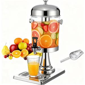 2.2 Gallon Drink Dispensers for Parties, Beverage Dispenser with Stand and Ice Shovel, Commercial Hot Cold Juice Dispenser for Parties, Wedding, Hotel Buffet, Banquet, Restaurant (8 L)