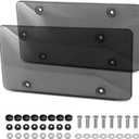 2 Pack Transparent License Plate Shield UV Protective Trim for Standard US Plates (12.2" x 6.3"), Gray